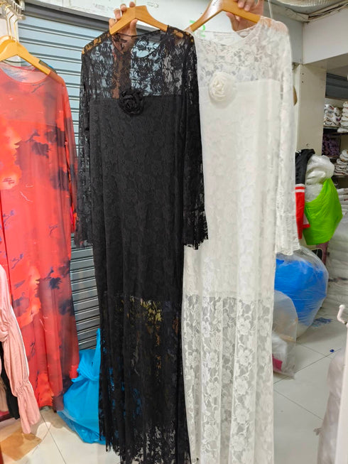Summer Lace Full Length Maxi Dress